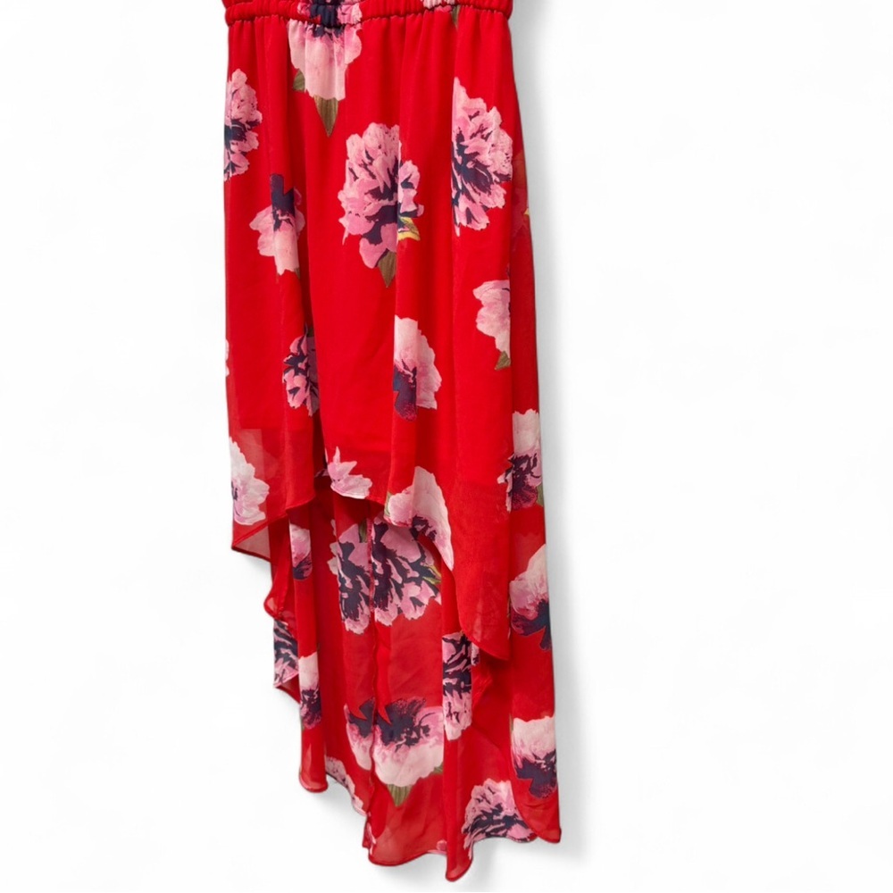 Olsenboye Red Floral High Low Dress - Picture 5 of 11
